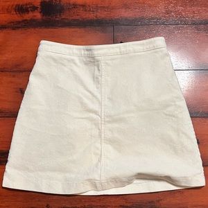 Corduroy White Skirt